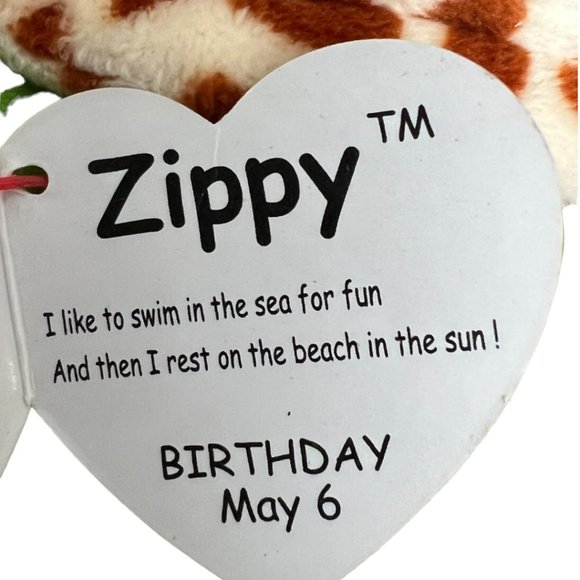 NWT! Ty Beanie Boo's Turtle Zippy Glitter Eyes Birthday May 6 Plush Toy 7" READ - Picture 7 of 11